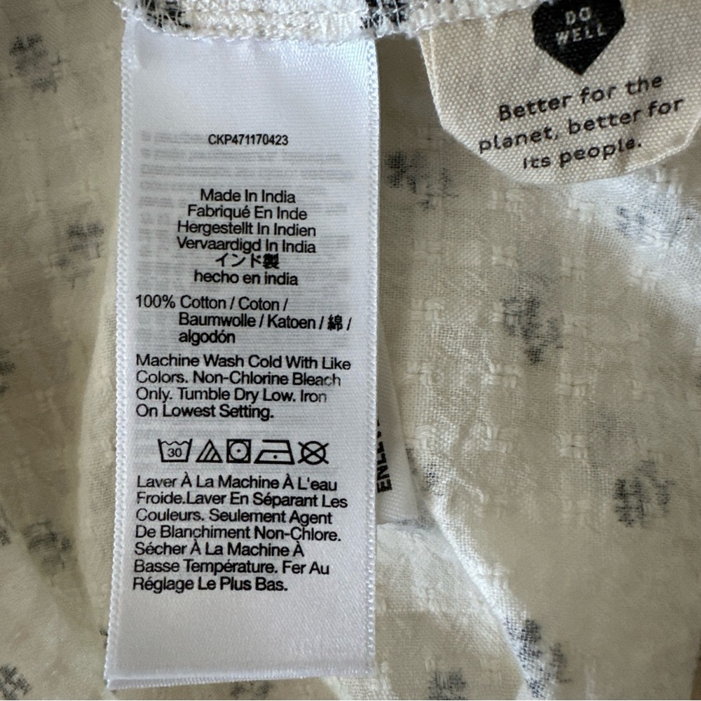 Madewell Button-Up Drawstring Blouse Large in Blo… - image 9